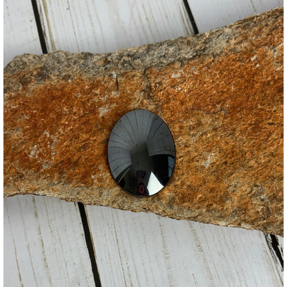Polished Oval Hematite Cabochon Loose‎ Gemstone Metallic Black Stone 4x3mm P180